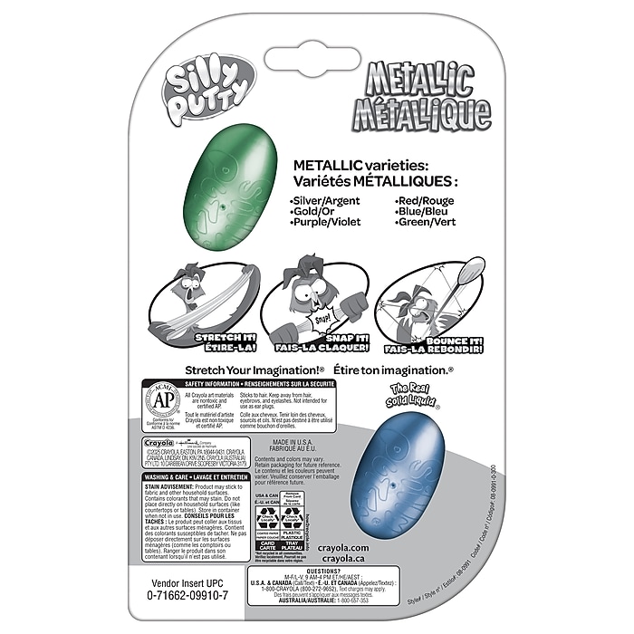 Crayola Silly Putty Metallic Eggs, Assorted Colors, 2/Pack, 4