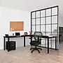 Regency Kee 72" L-Desk with 42" Return, Mahogany/Black (ML722442MHBPBK)~#|#~31ED2ECE-3551-43C2-83362179587A6311_sc7