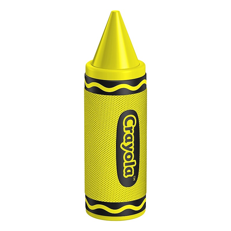 Crayola Wireless Bluetooth Portable Crayon Speaker with FM Radio, Yellow (CBT450Y) image 1