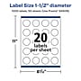 Avery Laser/Inkjet Round Multipurpose Labels, 1 0.5" Dia., 1,000 Labels/Box (94506)~#|#~31F9DB34-0199-4BB9-90535212C61C912C_sc7