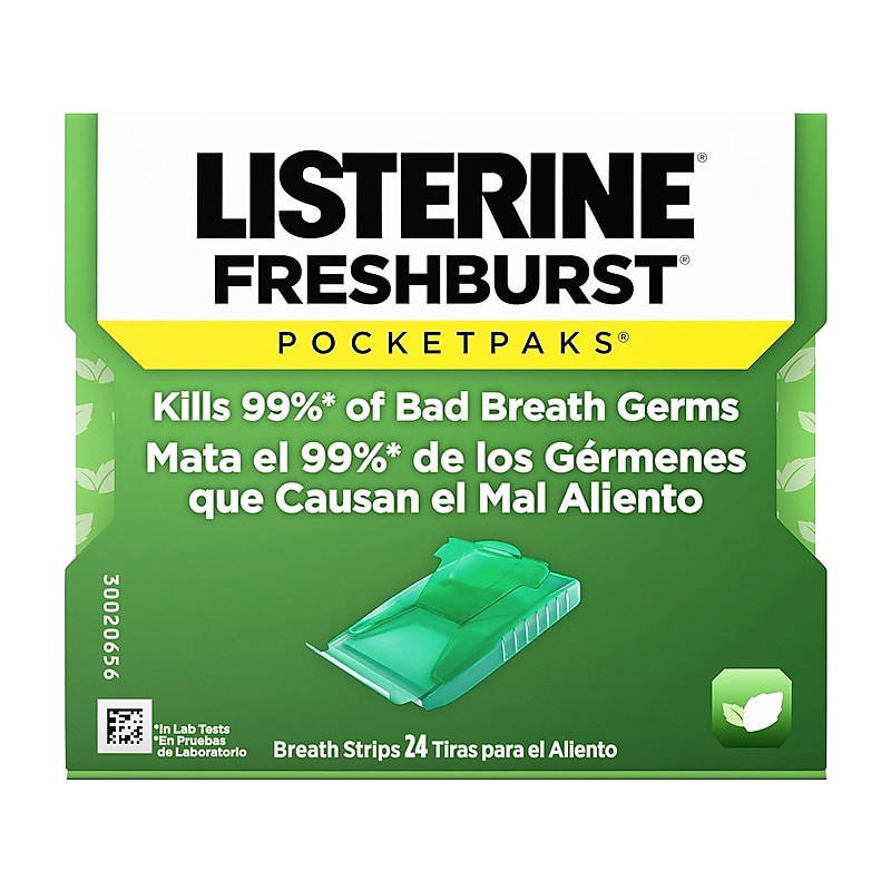 Listerine POCKETPACKS Freshburst Mouthwash Strips, 24/Pack (063793365404) image 1