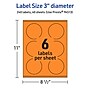 Avery Laser/Inkjet Multipurpose Circle Labels, 3" Dia., Bright Orange, 240/Pack (94513)~#|#~32003A8B-2941-42FA-AED49F717413421F_sc7