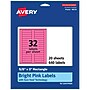 Avery Laser/Inkjet Rectangle Multipurpose Labels, 5/8" x 3", Bright Pink, 640/Pack (94214)~#|#~32004106-6D1D-498B-8BEE10CCCC705810_sc7
