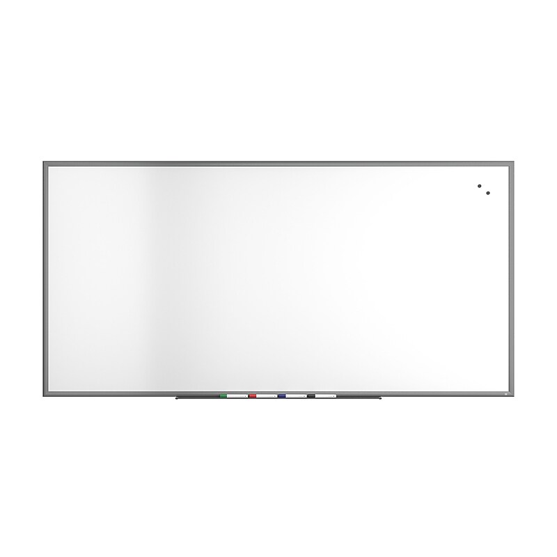 TRU RED™ Magnetic Porcelain Dry Erase Board, Gunmetal Frame, 8' x 4' (TR61188) image 1