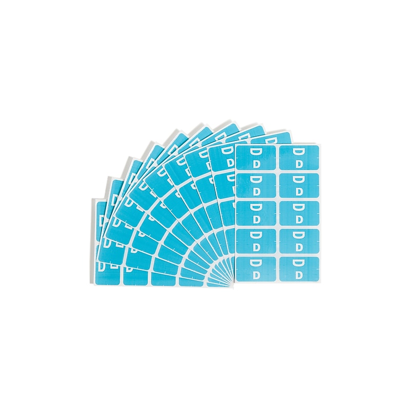 Smead AlphaZ ACCS Color-Coded Alphabetic Labels, D, Light Blue w/White, 100/Pack (67174) image 1