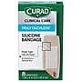 Curad Truly Ouchless 1 5/8" x 4" Silicone Adhesive Bandages, Beige, 8 Bandages/Box, 24/Carton (CUR5003V1)~#|#~321c6475-ced2-4346-af7b304e5052ed5d_sc7
