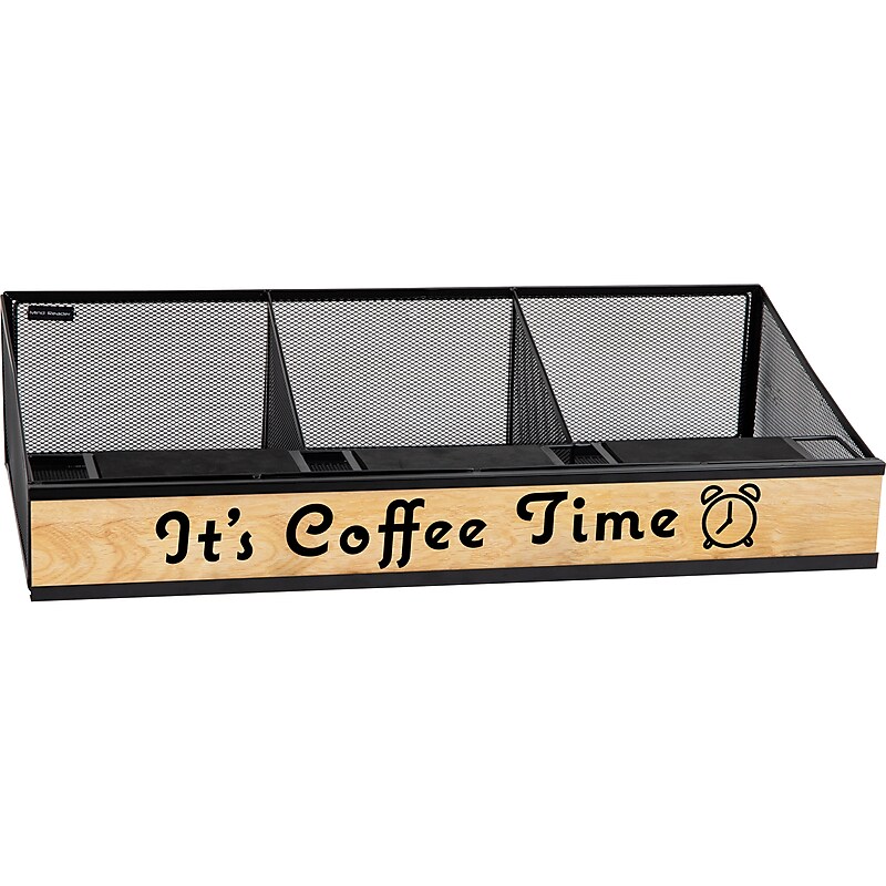 Mind Reader 3-Compartment Metal Serving Coffee Station, Black (COFFEETIME-BLK) image 1