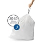 simplehuman Code J 8-12 Gallon Trash Bag, 6.5" x 8.9", Low Density, 1.3 mil, White, 240 Bags/Box (CW0259)~#|#~322F67EE-2CBA-4658-8EF76209035CDC6D_sc7