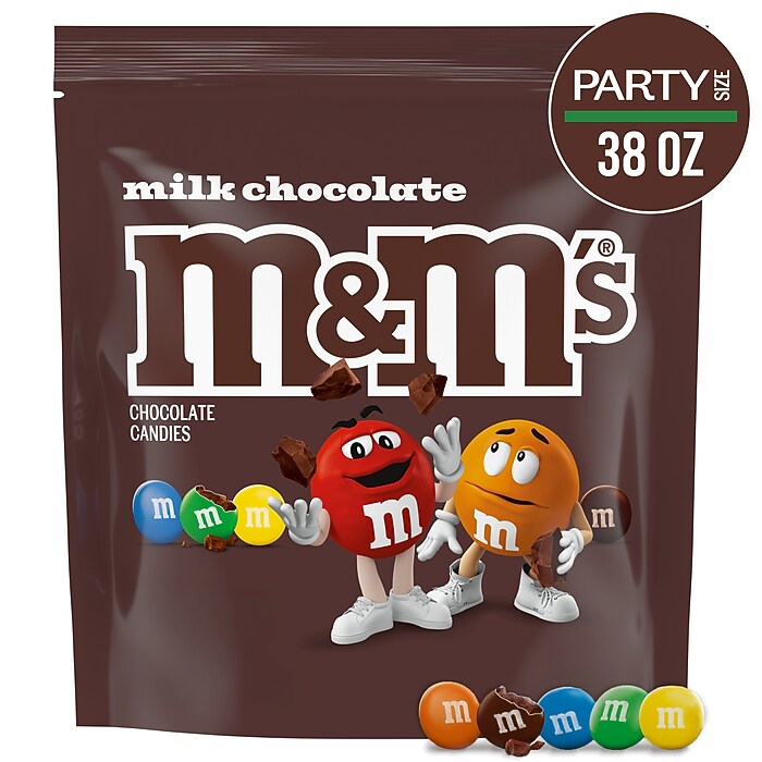 M&M's Party Size Milk Chocolate Candy Pieces, 38 oz. (MMM55114