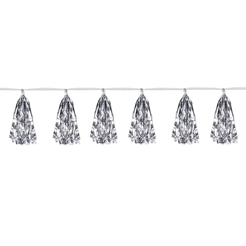 Beistle Metallic Tassel Garland, Silver, 3/Pack (59927-B) image 1
