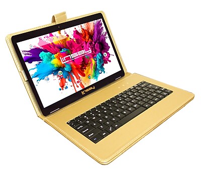 Linsay Octa Core 10.1″ Tablet, 128GB Storage, Android 15, Bundled with Golden Keyboard and Stylus Pen (F10IPGBDG) Sansujyuku sansujyuku.com