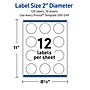Avery Round Laser/Inkjet Multipurpose Labels, 2", White, 120/Pack (19479371040)~#|#~323CF38E-CD00-4F69-B814F942B5AFAD54_sc7