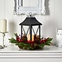 Nearly Natural 16" Holiday Christmas Berries, Pinecones & Greenery with Lantern and LED Candle Artificial Table Arrangement~#|#~32421E19-D2A7-4A7E-9CFE1E1F592603F8_sc7