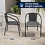 Flash Furniture Lila 28'' Square Table with 4 Rattan Stack Chairs, Gray (TLH073SQ037GY4)~#|#~3242CBBD-8B68-4C7D-A4816D8C9DA12E8C_sc7