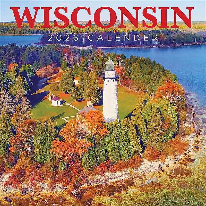 2026 TF Publishing Wisconsin 12" x 12" Monthly Wall Calendar (26-1041) image 1