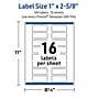 Avery Rectangle Multipurpose Labels, 1" x 2-5/8", White, 160/Pack (19479370596)~#|#~324478F7-2759-4970-AE64AACA277E1A88_sc7