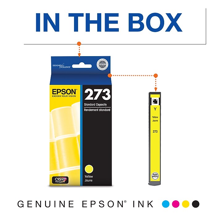 Epson T273 Yellow Ink Cartridge, Standard (T273420-S) | Staples