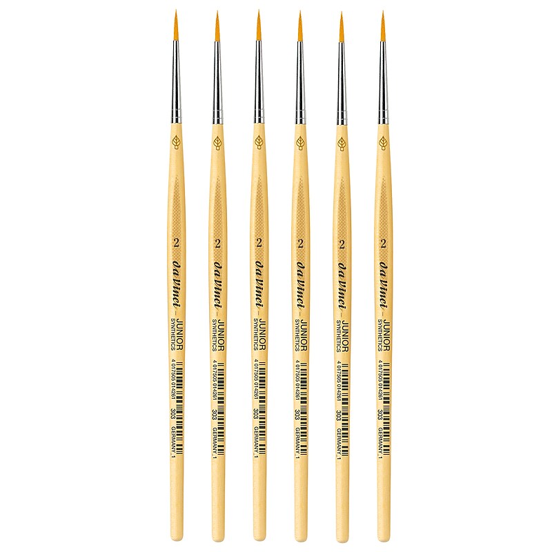da Vinci JUNIOR Mixed Media Synthetic Bristle, Round Brush, 6/Bundle (DVXVA3032-6) image 1