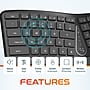 Delton KB250 Ergonomic Wireless Curved Keyboard with Cushioned Wrist Rest, Black (DKBE250-WR)~#|#~3248A0D1-2828-48C0-8F0C3E09B8B3F458_sc7