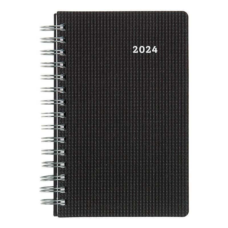 2024 Brownline DuraFlex 5" x 8" Daily & Monthly Planner, Black (CB634V.BLK) image 1