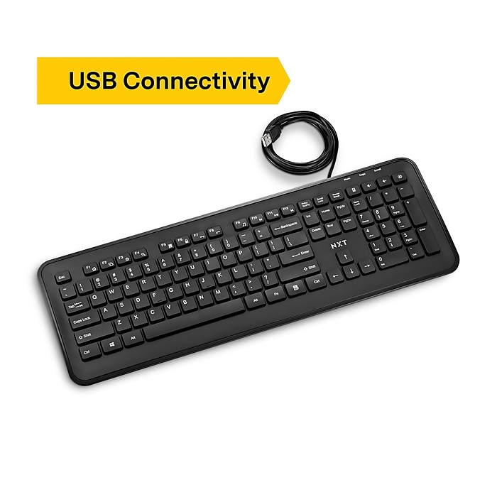 NXT Technologies Wired USB Keyboard, Full‑Size for PC and Laptop