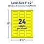 Avery Laser/Inkjet Multipurpose Rectangle Labels, 1" x 2", Neon Yellow, 480/Pack (94220)~#|#~324BD6C9-8F04-456E-A7DC2348BE4AC8E2_sc7