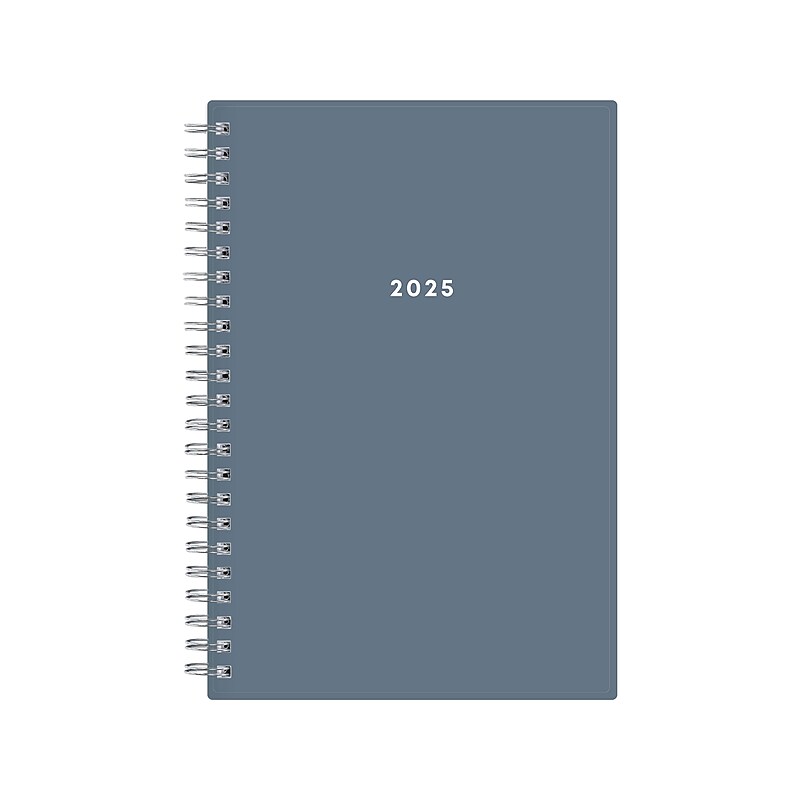 2025 Blue Sky 5" x 8" Weekly & Monthly Planner, Plastic Cover, Steel Blue (152237) image 1