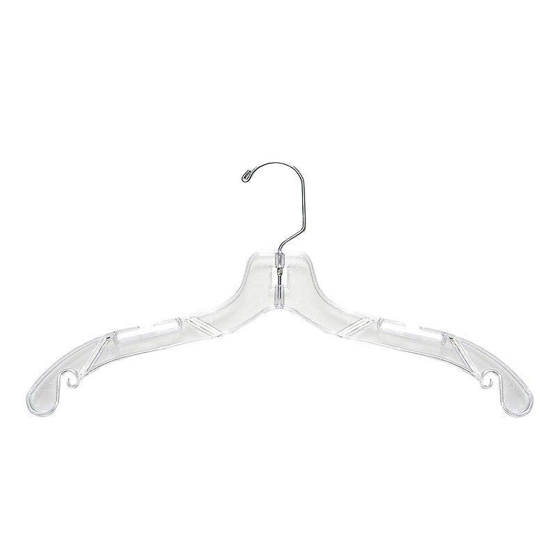 Nahanco 17" Plastic Medium Heavy Weight Dress Hanger, Clear, 100/Pack (507) image 1