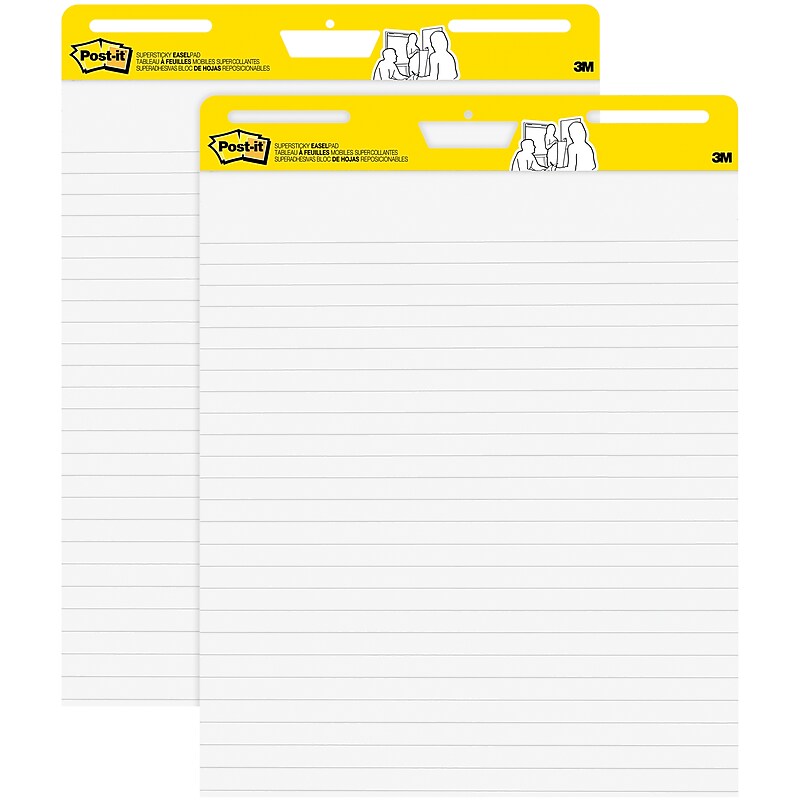 Post-it Super Sticky Wall Easel Pad, 25" x 30", Lined, 30 Sheets/Pad, 2 Pads/Pack (561WL-VAD-2PK) image 1