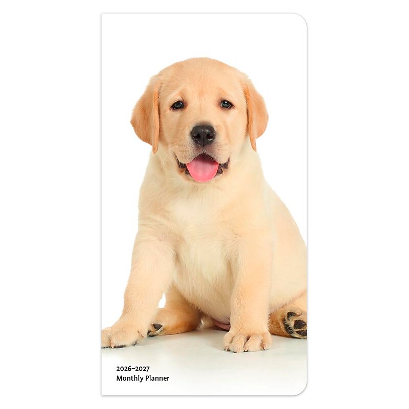 2026-2027 BrownTrout I Love Puppies 3.5" x 6.5" Monthly Planner (9798330705276) image 1
