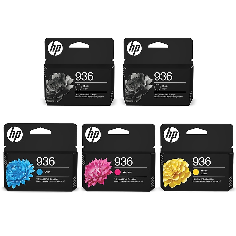 HP 936 Black/Cyan/Magenta/Yellow Standard Yield Ink Cartridges, 5/Pack (4D6B5PK-VB) image 1
