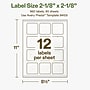 Avery Square Laser/Inkjet Multipurpose Labels, 2-1/8" x 2-1/8", Off-White (960/Box)~#|#~326819D4-CCC1-448D-9A76BC4CC8A4BD92_sc7