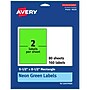 Avery Laser/Inkjet Multipurpose Rectangle Labels, 5.5" x 8.5", Neon Green, 160/Box (94229)~#|#~326969BE-C473-41FF-A75821E1CEA6D03D_sc7