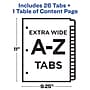 Avery Extra Wide A-Z Tabs Ready Index Dividers, 26 x Divider, Table of Contents, A-Z, 26 Tab/Set, White Divider, 1 Set ~#|#~3271AE9A-E68B-4898-81E0C009885825F2_sc7