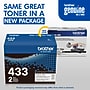 Brother TN-433 Black High Yield Toner Cartridge, 2/Pack (TN4332PK)~#|#~327954C0-3F24-473D-9EEDDB716165EE94_sc7
