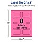 Avery Laser/Inkjet Rectangle Scalloped Multipurpose Labels, 2" x 3", Bright Pink, 160/Pack (94267)~#|#~3285DEDE-4654-43A6-8E4A6358F56AA13B_sc7