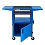 Luxor LEADER 3-Shelf Adjustable Media Utility Cart with Pullout Tray, Locking Cabinet & Drop Leaf Shelves, Blue (AVJ42KBCDL-RB)~#|#~328766A0-E38A-4958-914FA8ABB231974E_sc7