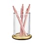 mDesign Glass Pencil Cup, Clear/Soft Brass (26030)~#|#~328A933F-79E6-4E31-81A9C5916351D963_sc7