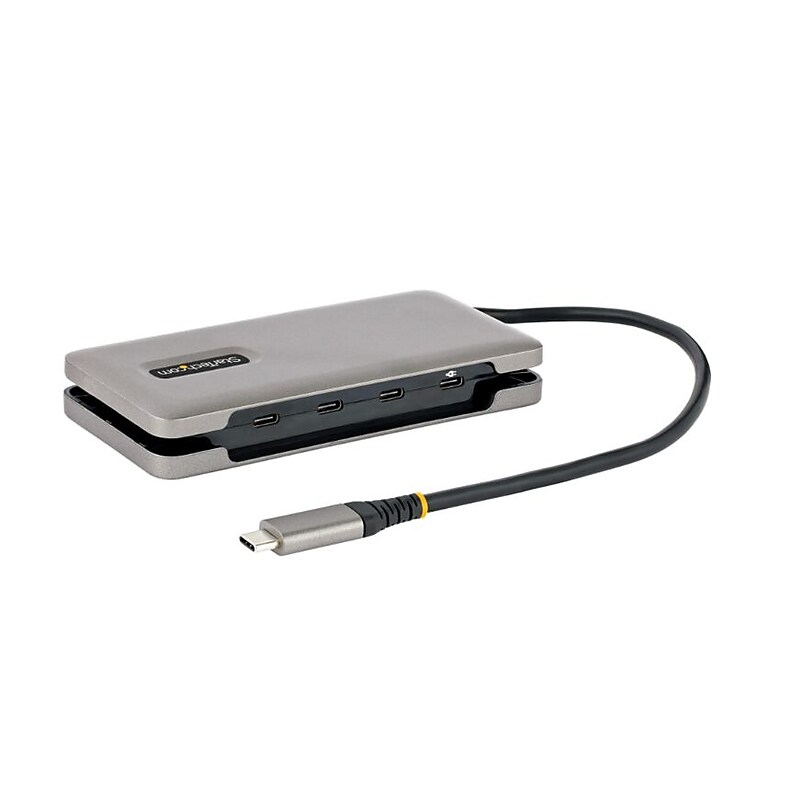 StarTech Portable 12.6" 4-Port USB-C Hub with 100W Power Delivery, Gray (HB31CM4CPD3) image 1