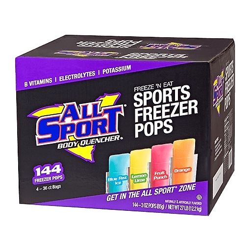 All Sport Body Quencher Variety Electrolyte Freezer Pops, 3 oz