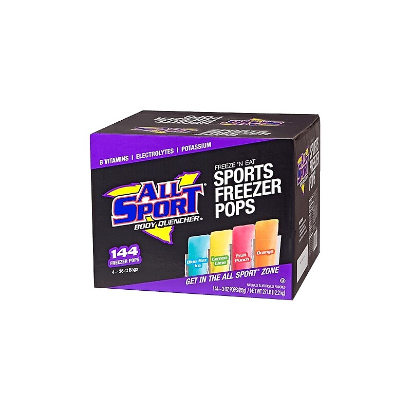 All Sport Body Quencher Variety Electrolyte Freezer Pops, 3 oz., 144/Carton (10121804) image 1