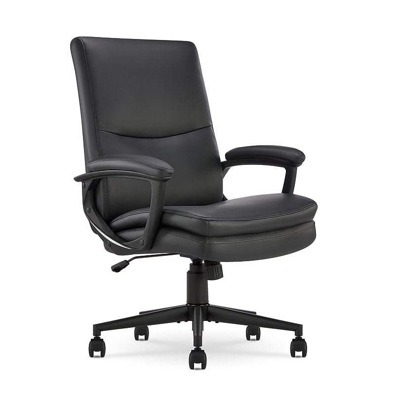 Click365 Ergonomic Bonded Leather Swivel Executive Chair, Black (CCHR10024B) image 1