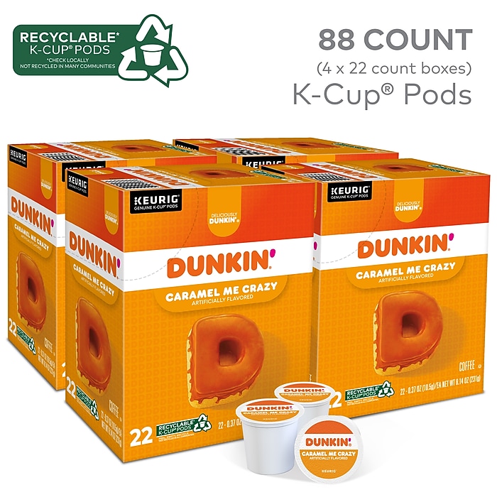 Dunkin' Caramel Me Crazy Coffee, Keurig K-Cup Pod, Medium Roast
