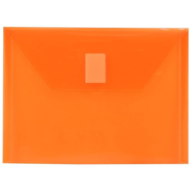 JAM Paper Premium Plastic Document File, Orange, 3/Pack (920V0ORX3) image 1