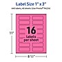 Avery Laser/Inkjet Rectangle Multipurpose Labels, 1" x 3", Bright Pink, 640/Pack (94224)~#|#~329165C5-BBAC-4A6E-B764041ACD93B7DF_sc7