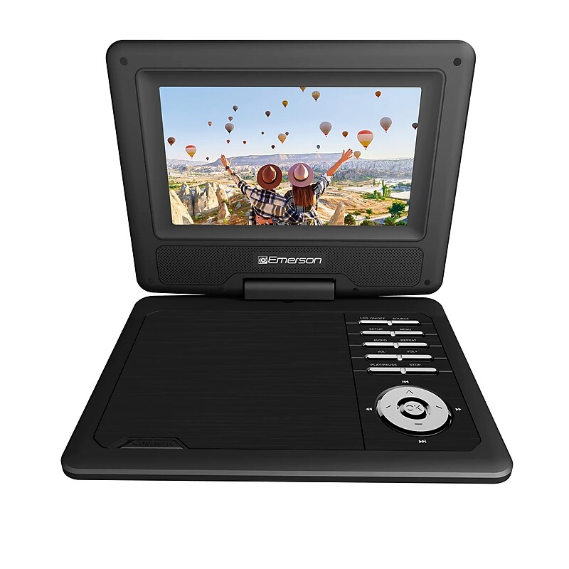 Emerson EPD-7001A Portable 7" DVD Player with Built-In Speaker, Rechargeable Battery, and 180° Swivel Screen image 1