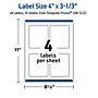 Avery Laser/Inkjet Rectangle Multipurpose Labels, 4" x 3-1/3", White, 40/Pack (S00DJZ)~#|#~329CF44B-E707-475F-BFD2FE0F4587EF99_sc7
