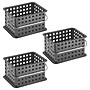 iDESIGN Small Stackable Plastic Storage Bin, Gray, 3/Pack (29404M3)~#|#~32A11A76-42F1-444B-96B26857A078FA4A_sc7
