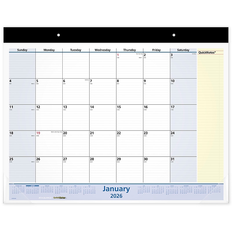 2026 AT-A-GLANCE QuickNotes 21.75" x 17" Monthly Desk Pad Calendar (SK700-00-26) image 1