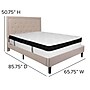Flash Furniture Roxbury Tufted Upholstered Platform Bed in Beige Fabric with Memory Foam Mattress, Queen (SLBMF19)~#|#~32AAA9A0-2575-4247-8DDBC8423C68E7BF_sc7